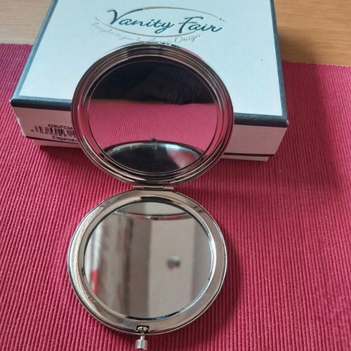 Vanity Fair vintage double pockets mirror new with crystals