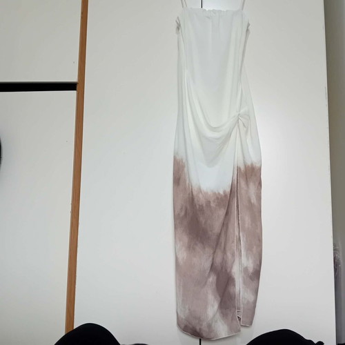 Zara long dress like new, beige and brown with elastic and straps
