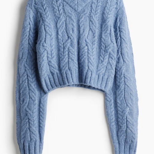 H&M crop sweater size M like new, blue