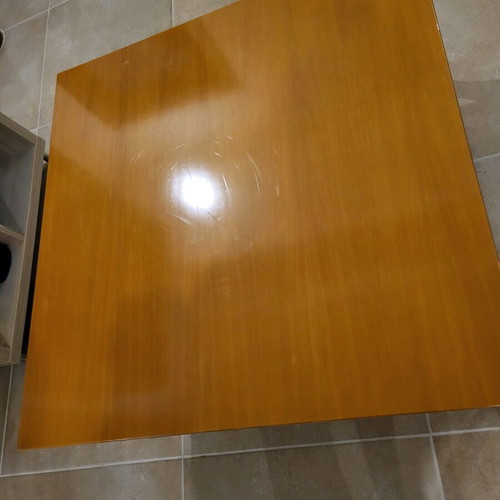 Wooden coffee table used with wear marks