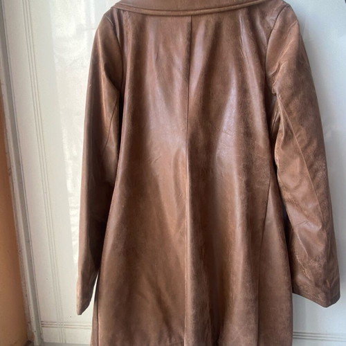 Le Vertige coat tan used with leather look size L