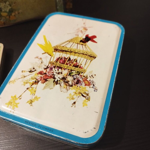 Metal Boxes Set of 5 used, 60s 70s designs