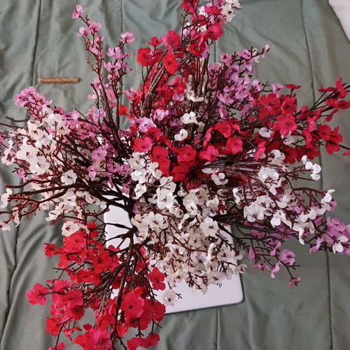 Decorative synthetic flowers like new, pack of 12, 40 cm, white red pink