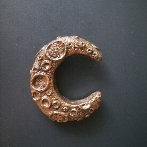 Handmade magnet from white cement with acrylic and varnish