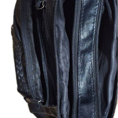 Cargo crossbody bag new, black, with 11 compartments made of faux leather