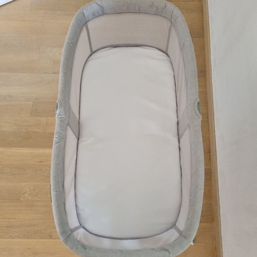 Bebe Stars Chic 2in1 Light Grey cradle with mattress, mosquito net and carrying bag like new