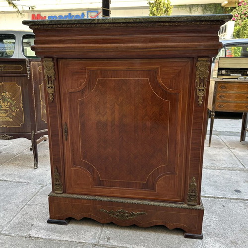 Bayou cabinet with marble and brass details, used