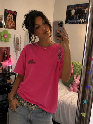 Fruit of the Loom Y2K vintage ροζ T-shirt καινούργιο μέγεθος medium