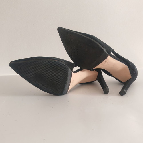8 by YOOX Black Suede Pumps Size 38 Used, Made in Italy
