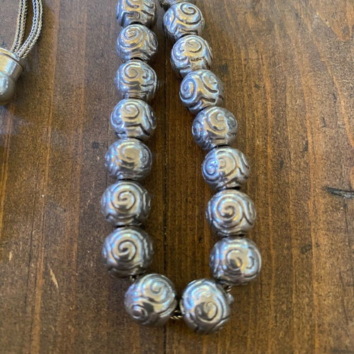 Collectible silver-plated worry beads like new, 23 centimeters