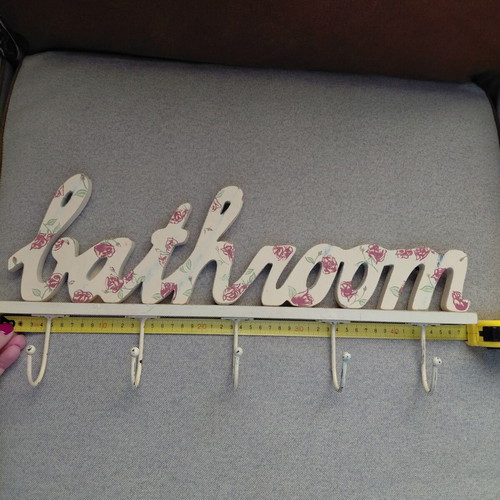 Cottage bathroom hanger Clayre &Eef new, cream color, wooden