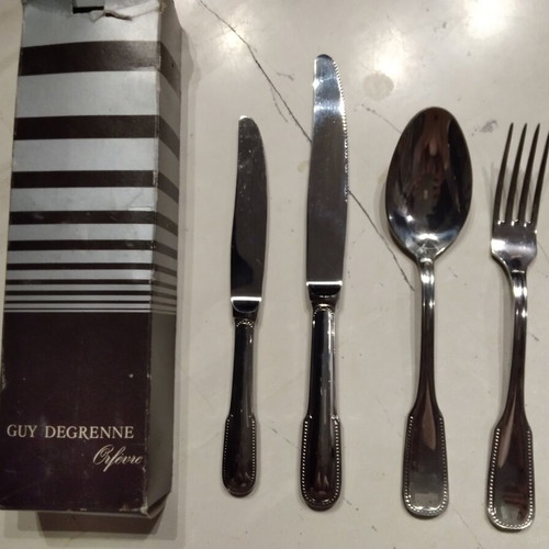 Vintage Guy Degrenne Perles Cutlery Set 46 Pieces New