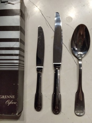 Vintage Guy Degrenne Perles Cutlery Set 46 Pieces New
