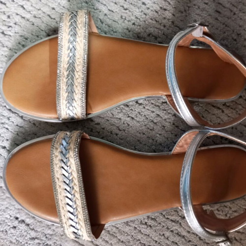 Silver women's sandals size 41 like new