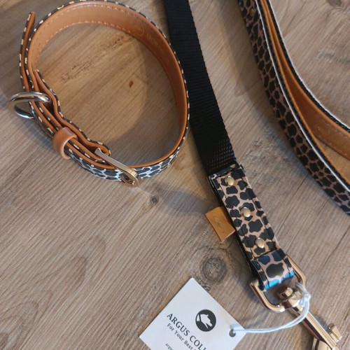 Dog leash and matching collar new vintage synthetic leather