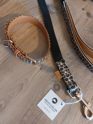 Dog leash and matching collar new vintage synthetic leather