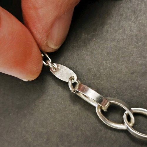 Silver 925 solid chain platinum plated 49cm like new
