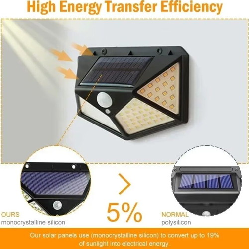 Solar wall lamp 100 LED outdoor with motion sensor and waterproof