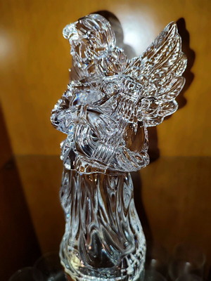 Crystal angel playing harp new from Nauthmann