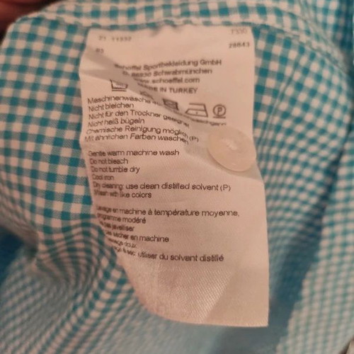 Schoeffel lightweight women's shirt plaid pattern sizes L/XL like new
