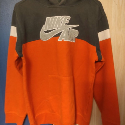 Nike Air hoodie worn once, size M, black and orange