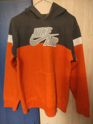 Nike Air hoodie worn once, size M, black and orange