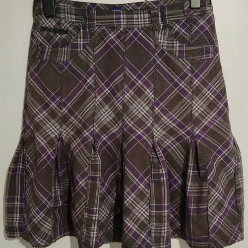 Cecil plaid skirt m/l used with gift gray-purple top