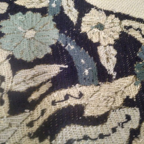 Hand embroidery new with handmade lace in blue and silver shades