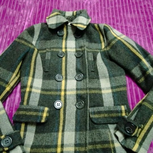 Zara women's coat size S plaid wool like new