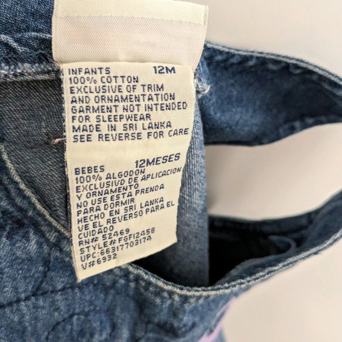 Denim dress used for 12-month-old girl