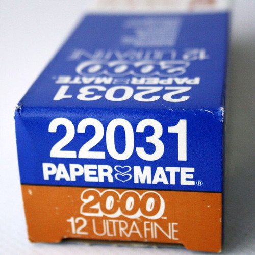 Σετ στυλό Paper Mate 2000, 12 μπλε εξαιρετικά λεπτά, vintage 90s