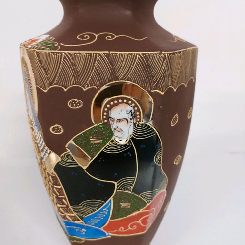 Moriage Japanese vintage vase used 31 cm with enamel and gold