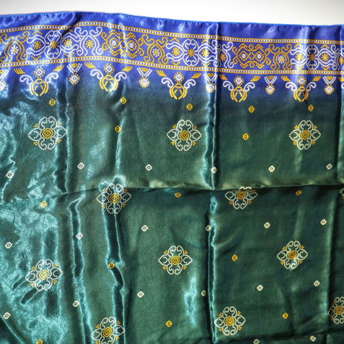 Silk Scarf 100% Silk Pareo 1.80x1.10m multicolor green