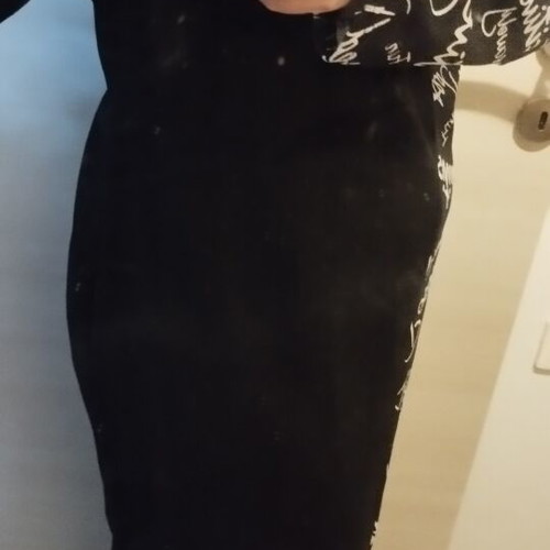 Women's long sleeve dress, black and white, jersey fabric