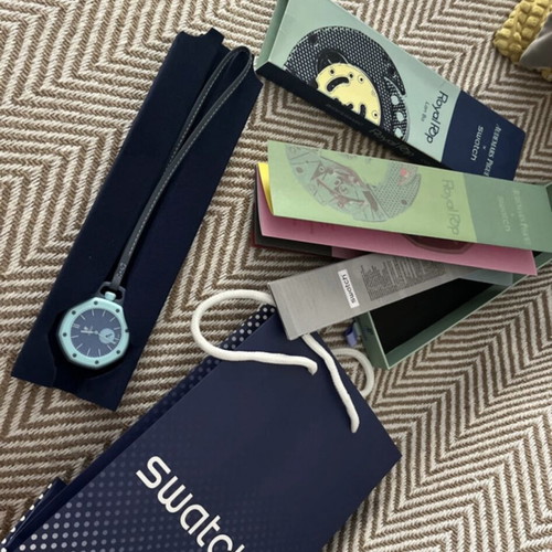 Swatch Ap Royal Pop watch like new, blue turquoise