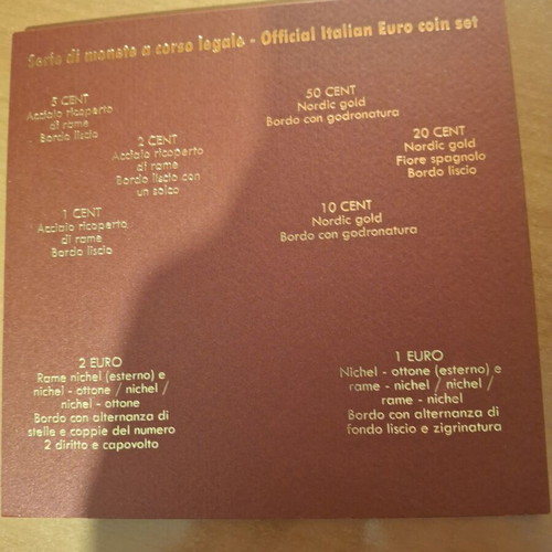 Italy Year Coin Folder 2008-2010 BU Condition