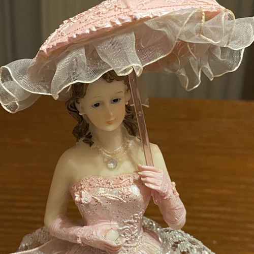 Victorian Style Figurines Set with Fabric Details like new