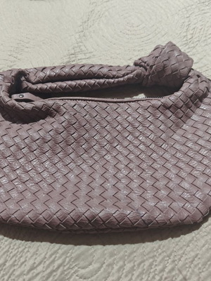 Lilac Woven Faux Leather Slouchy Hobo Bag Jodie Style knot detail