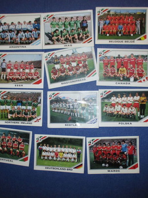 Panini Mexico 86 stickers used, separate teams