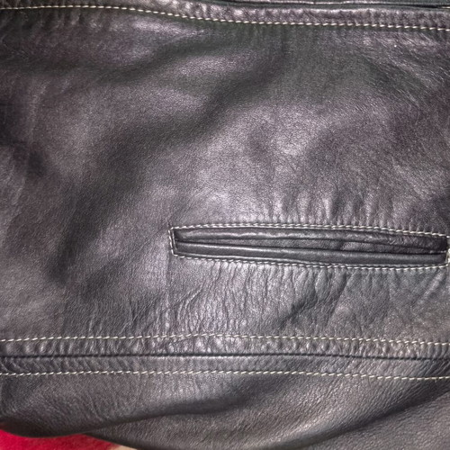 Genuine Italian leather jacket with cream shearling, Vera Pelle
