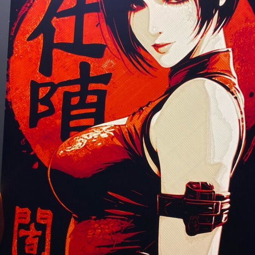 Resident Evil Ada Wong plastic canvas poster, new, 16 cm height