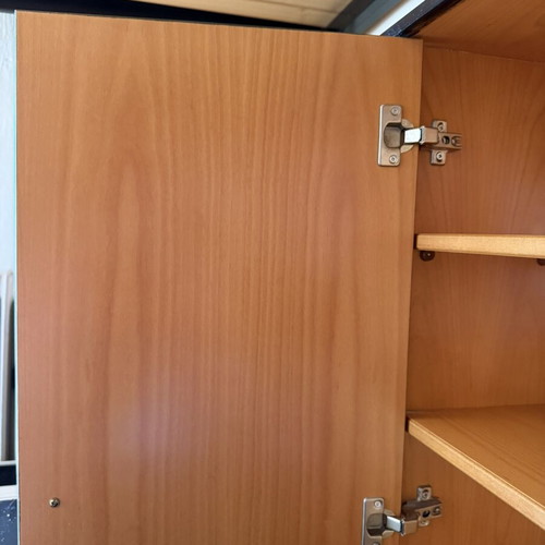 Custom half-double loft bed 120×200 with bookshelf