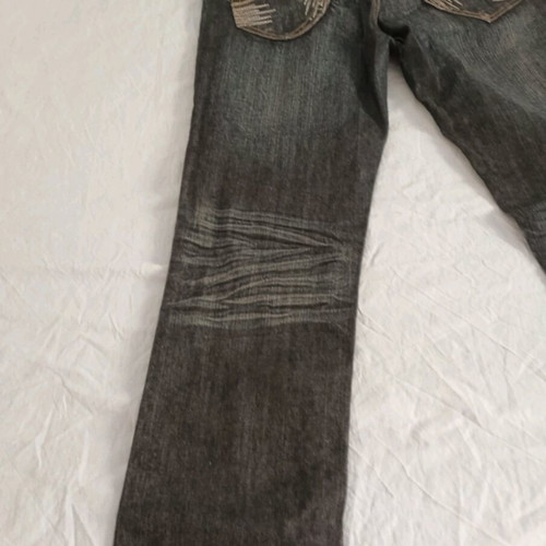 Jeans pants new dark blue with decorative creases