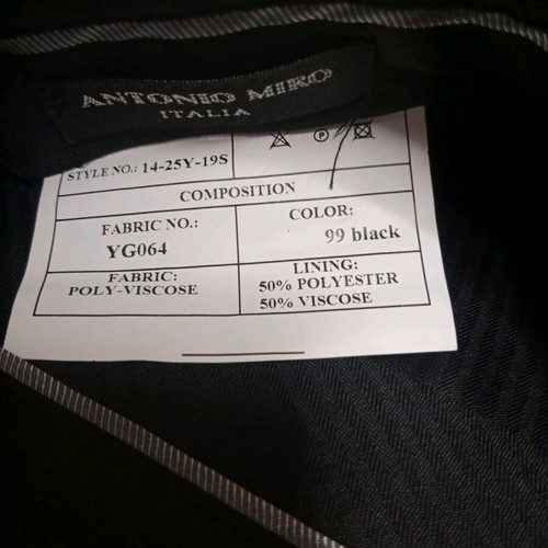 Antonio Miro black men's pants made to order, size XS and S with belt