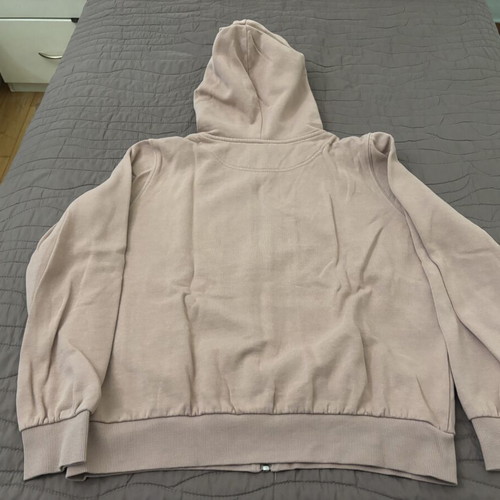 H&M zip-up hoodie sweatshirt, beige, size S
