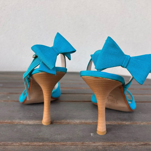 Turquoise high-heeled sandals Petridis new, size 40