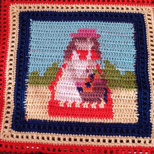 Crochet blanket like new, handmade patchwork 210x180 cm
