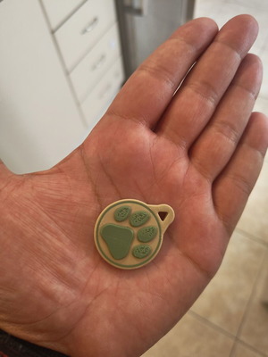 Smart Pet Tag NFC with paw design