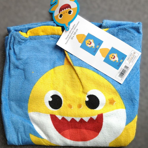 Baby Shark Beach Poncho 100% Cotton New