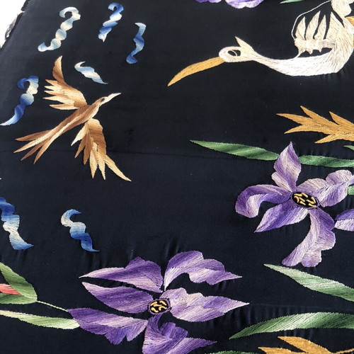 Handmade traditional silk embroidery used, folk art